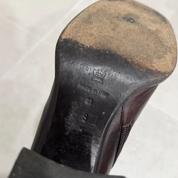 Via Spiga Maroon Heeled Leather Boots - Picture 5 of 9